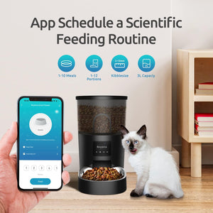 Dubkart Pet feeding Smart Wi-Fi Enabled Automatic Pet Cat Dog Food Dispenser 3L