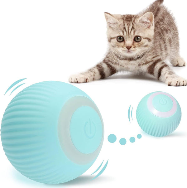 Dubkart Pet toys 360° Rotating Interactive Cat Toys Ball with LED Lights