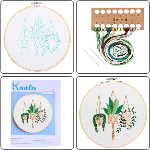Dubkart Plant Pattern Embroidery Cross Stitch Starter Kit
