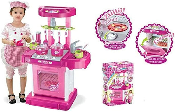 Dubkart Playsets Interactive Kitchen Pretend Play Set with Lights & Sound