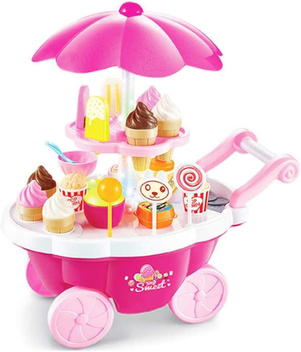 Dubkart Pretend Play Ice Cream Cart Candy Kids Pretend Play Toy Set