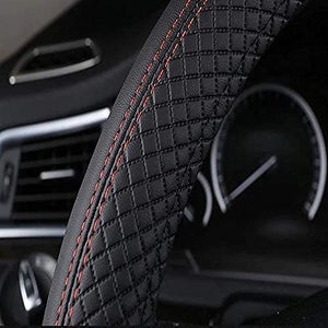 Dubkart PU Leather Universal Car Steering Wheel Cover 15 inches