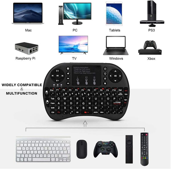 Dubkart Remote Controls Wireless RC Keyboard With Touchpad TV BOX Compatible