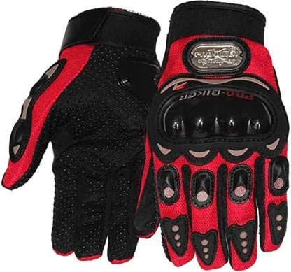 Dubkart Safety gear Pro Biker Full Finger Motorcycle Riding Biking Gloves (Red/Black)