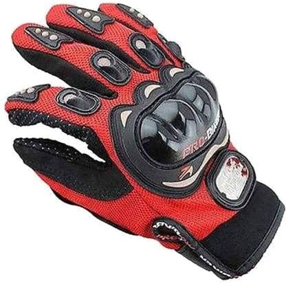 Dubkart Safety gear Pro Biker Full Finger Motorcycle Riding Biking Gloves (Red/Black)