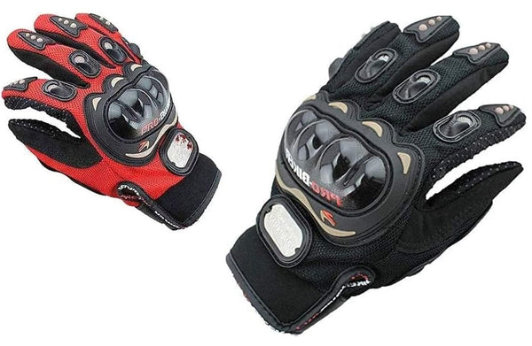 Dubkart Safety gear Pro Biker Full Finger Motorcycle Riding Biking Gloves (Red/Black)