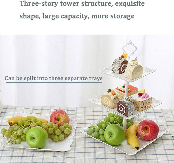 Dubkart Serving dishes 3-Layer Cake Snack Fruits Serving Dish Try Rack