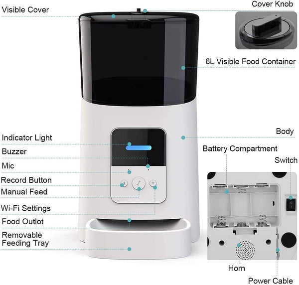 Dubkart Smart Wi-Fi Enabled Automatic Cat Dog Pet Feeder