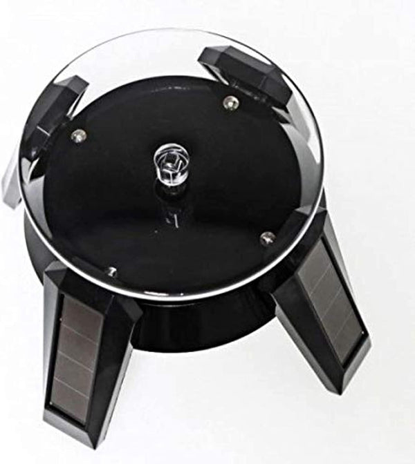Dubkart Solar Powered Rotating Display Stand with LED Light for Jewelry Watches Phones