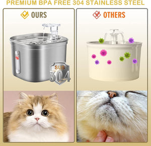 Dubkart Stainless Steel Automatic Cat Dog Water Fountain 2.2L