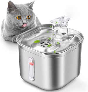 Dubkart Stainless Steel Automatic Cat Dog Water Fountain 2.2L