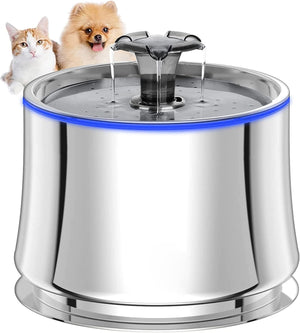 Dubkart Stainless Steel Automatic Cat Dog Water Fountain 2.5L
