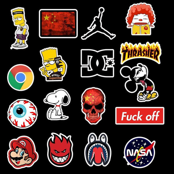 Dubkart Stickers 100 PCS Stickers for Skateboards Laptops Luggage