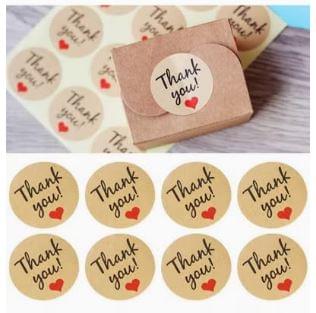 Dubkart Stickers 12 PCS Thank You Craft Paper Sealing Sticker Multicolor