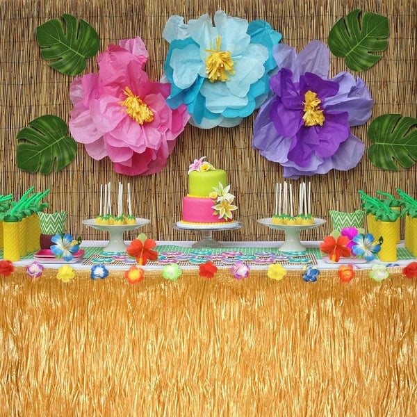 Dubkart Table cloths 1 Piece Hawaiian Luau Table Grass Hula Party Décor