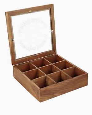 Dubkart Tea Spice Trinket Cosmetics Jewelry Wooden Compartments Box