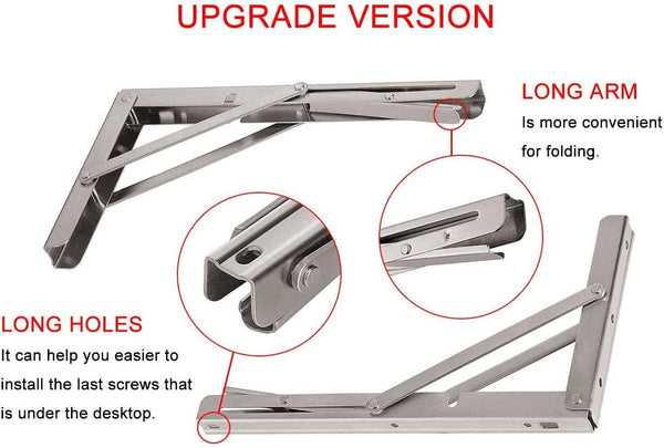 Dubkart Tools and home improvement 2 PCS Folding Shelf Brackets 12” for Table Work Bench