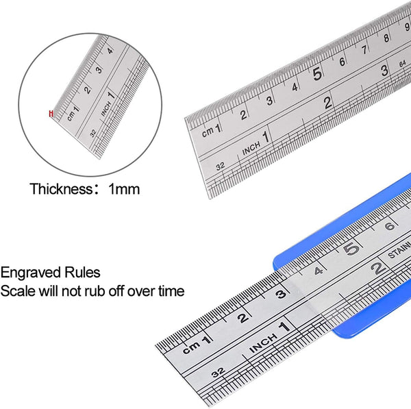 Dubkart Tools and home improvement 3 PCS Stainless Steel Ruler Set