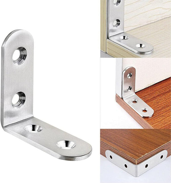 Dubkart Tools and home improvement 8 PCS Steel Corner Bracket Code L Shape Shelf Cabinet Support Wood Furniture