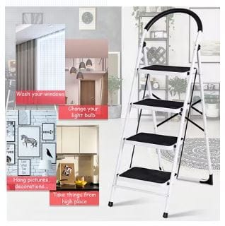 Dubkart Tools and home improvement Foldable 4 Step Ladder with Rubber Hand & Feet Grips