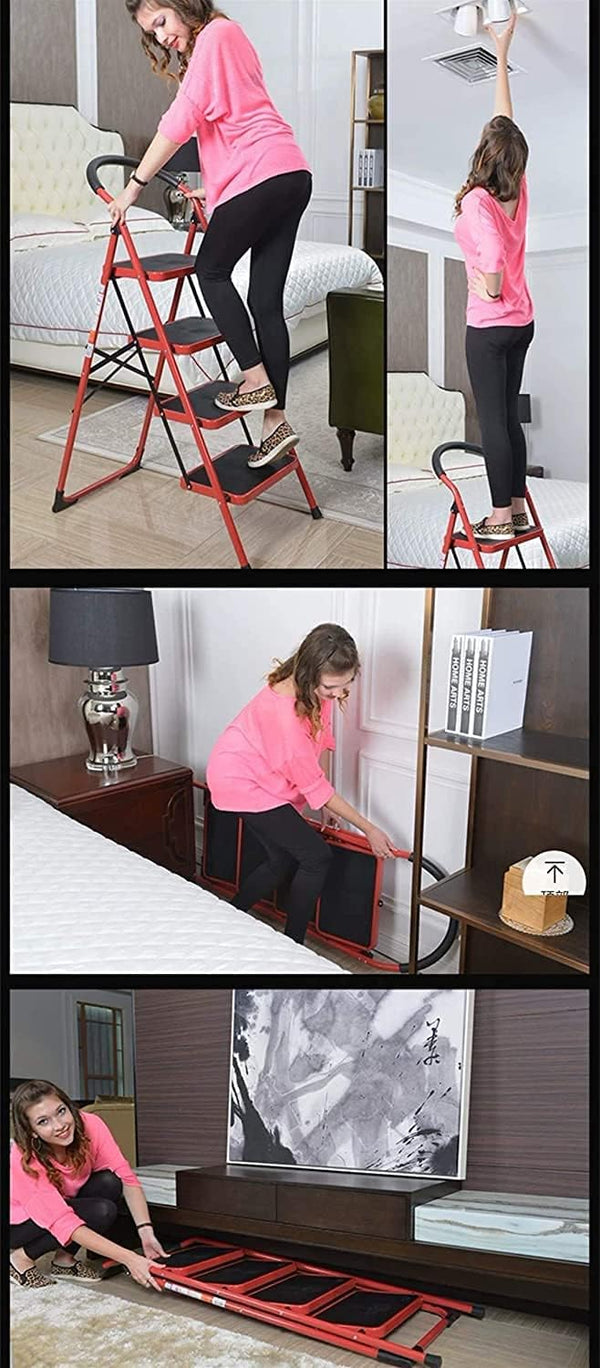 Dubkart Tools and home improvement Foldable 4 Step Ladder with Rubber Hand & Feet Grips
