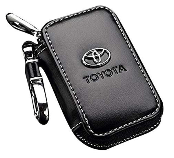 Dubkart Toyota Car Key Remote Black Leather Case Coin Holder
