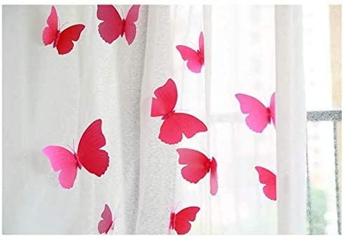 Dubkart Wall stickers 12 PCS 3D Butterfly Wall Decoration Sticker Decal Pink