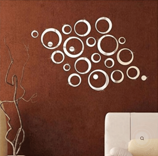 Dubkart Wall stickers 24 PCS 3D Circle Mirror Home Decor Wall Stickers