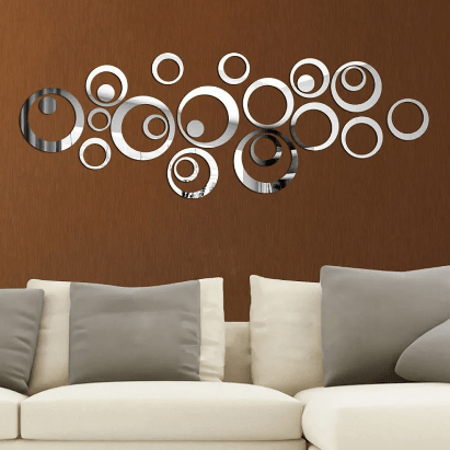 Dubkart Wall stickers 24 PCS 3D Circle Mirror Home Decor Wall Stickers