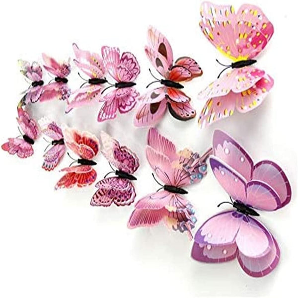 Dubkart Wall stickers 3D Double Layer Butterfly Wall Sticker Home Decor