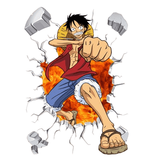 Dubkart Wall stickers Anime 3D Luffy Zoro One Piece Wall Sticker