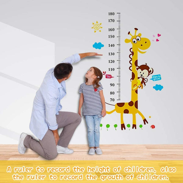 Dubkart Wall stickers Cartoon Giraffe Kids Growth Chart Height Measure Wall Sticker