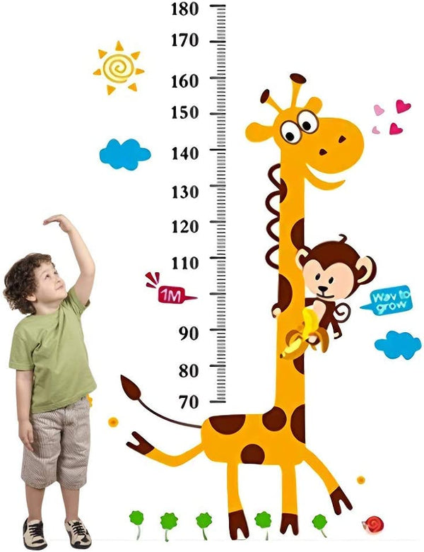 Dubkart Wall stickers Cartoon Giraffe Kids Growth Chart Height Measure Wall Sticker