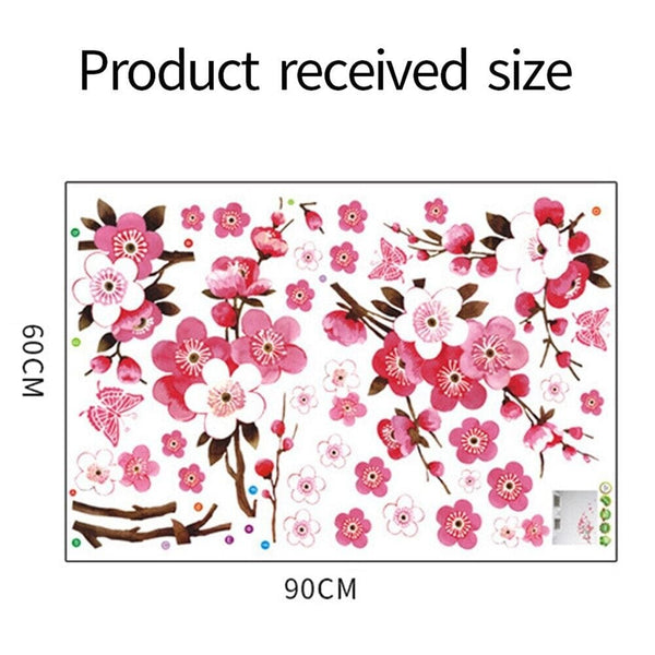 Dubkart Wall stickers Cherry Blossom Flower Butterfly Wall Art Sticker