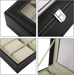 Dubkart Watch accessories Watch Organizer Box 10 Slots Lockable Case Glass Lid Display